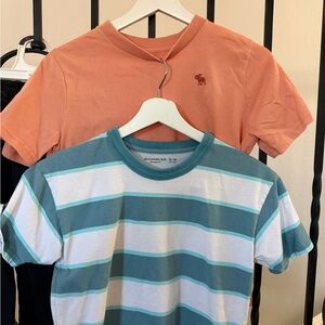 Abercrombie Kids Coral and Teal Striped Tees